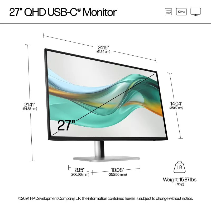 HP Series 5 Pro 27 inch QHD USB-C monitor - 527pu