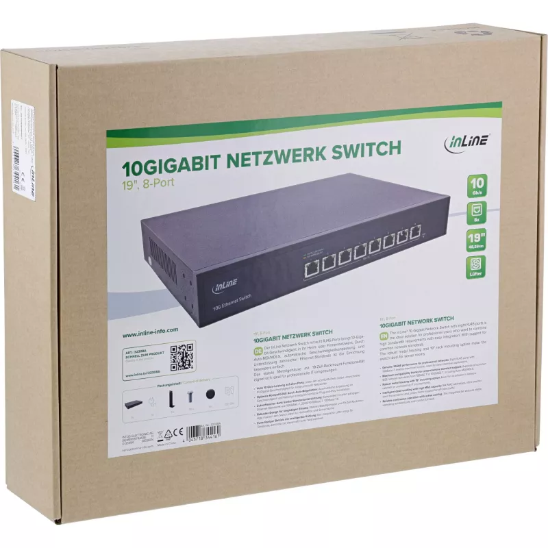 InLine 32308A netwerkswitch unmanaged 10G Ethernet (100/1000/10000) zwart
