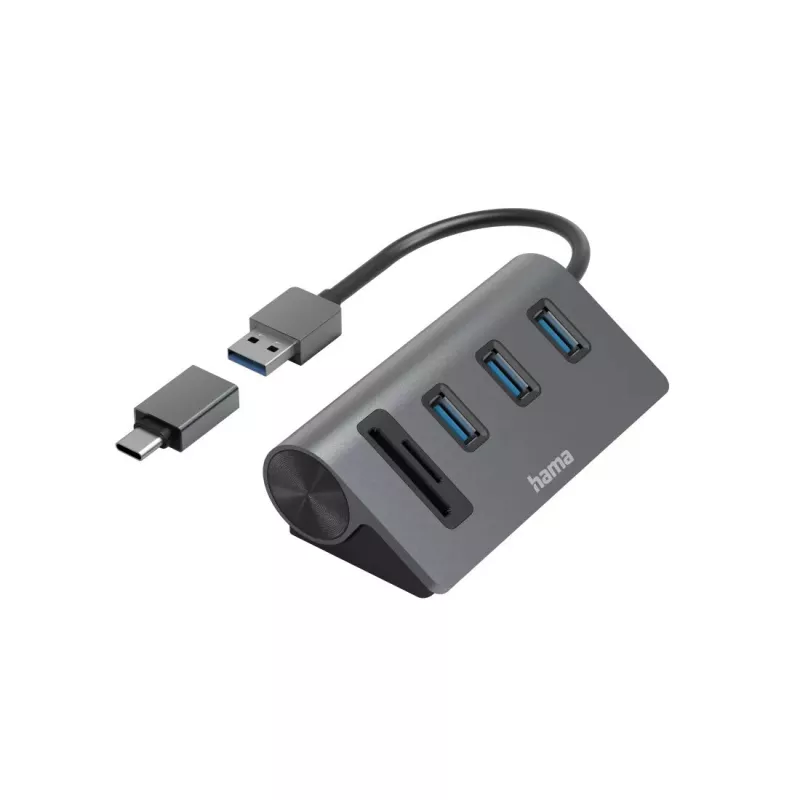 Hama 00200140 laptop-dockingstation/port-replicator USB 3.2 Gen 1 (3.1 Gen 1) Type-A antraciet, zwart