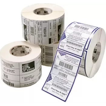 Gestanste etiketten Zebra Z-Perform 1000D wit permanentlijmend 10,2x3,8 cm