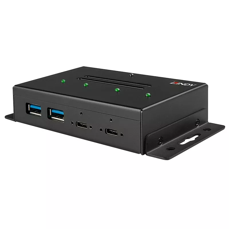 USB-hub Lindy 4 poorten USB 3.2 Gen 2 Type-C metalen hub