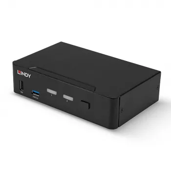 Lindy 2-poorts DisplayPort 1.4, USB 3.0 en audio KVM-switch