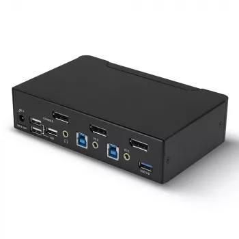 Lindy 2-poorts DisplayPort 1.4, USB 3.0 en audio KVM-switch