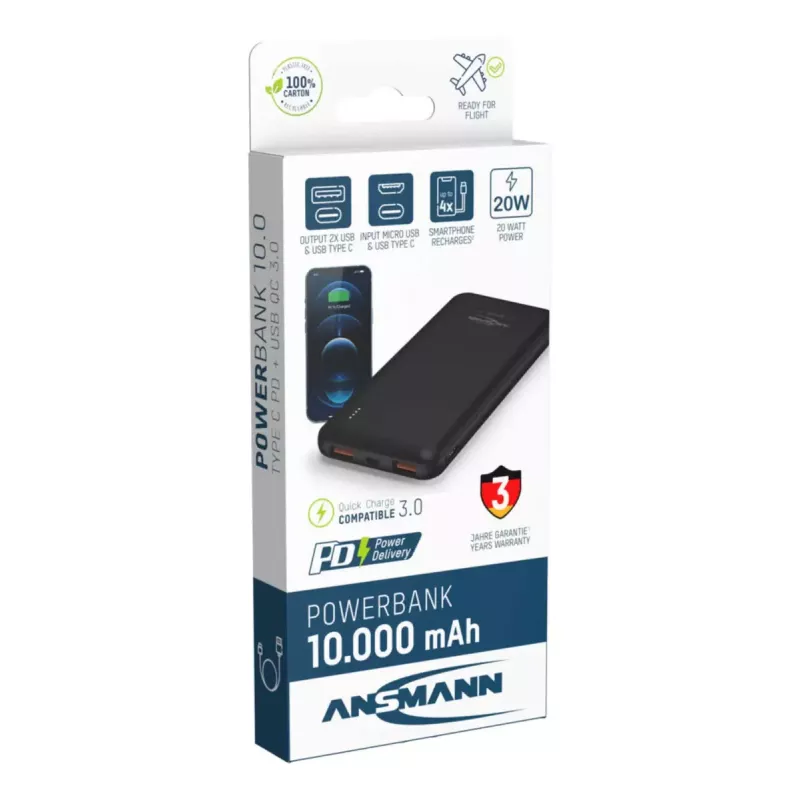 Draagbare powerbank Ansmann PB320PD 10000 mAh