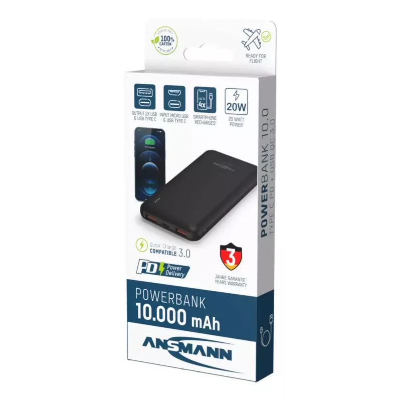 Draagbare powerbank Ansmann PB320PD 10000 mAh