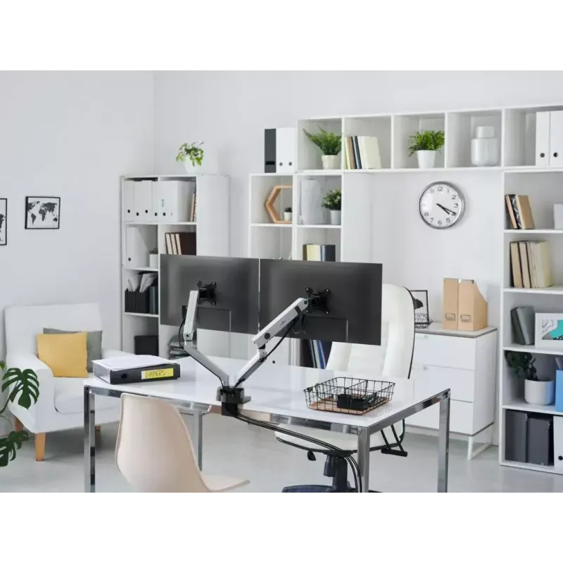 Durable SELECT PLUS Monitorhouder 509723 met arm voor 2 monitoren, bureaubevestiging