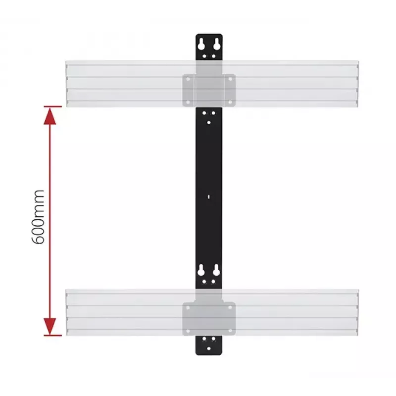 B-Tech SYSTEM X - dubbelrail-montagesteun voor BT8390 - 19 mm van de wand