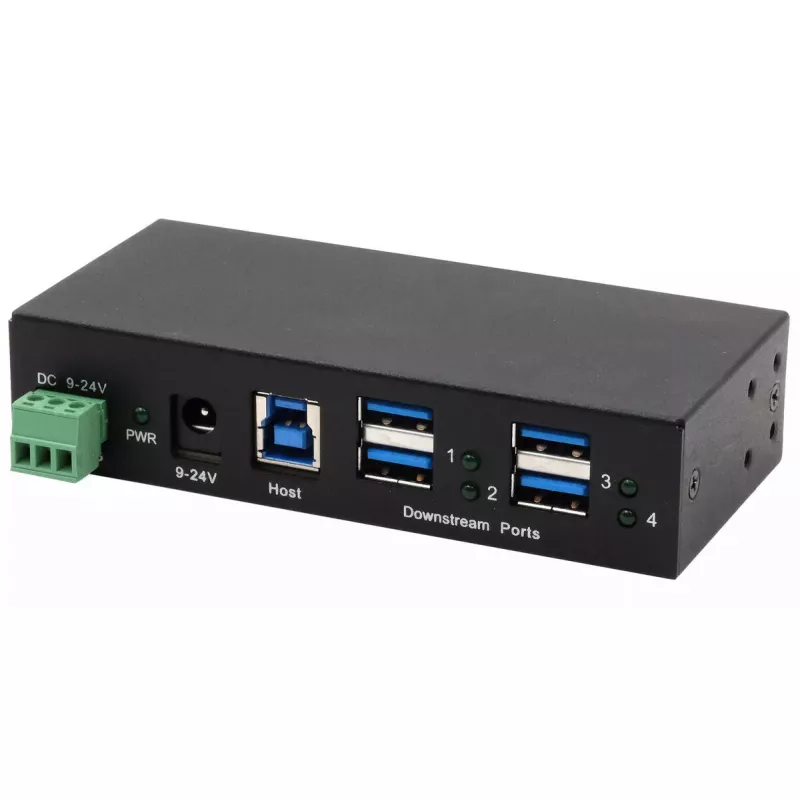 EXSYS EX-11244HMS USB-hub 3.2 Gen 1 Type-B 5000 Mbit/s zwart