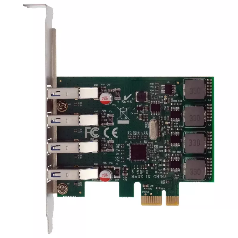 EXSYS 4-poorts USB 3.2 Gen 1 PCIe-kaart met self-power 3A Renesas