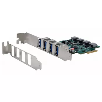 EXSYS 4-poorts USB 3.2 Gen 1 PCIe-kaart met self-power 3A Renesas