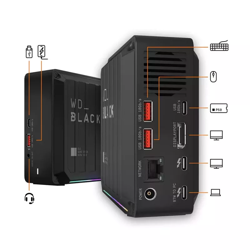 SSD Western Digital D50 bedrade Thunderbolt 3 zwart