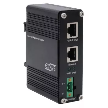 EXSYS PoE++ Gigabit-injector 60W -40 °C tot +80 °C