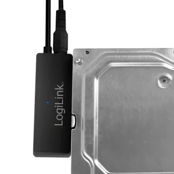 LogiLink adapter USB 3.0 naar SATA met OTB - geheugencontroller met dataweergave, netwerkweergave, OneTouchEasy-knop (OTB) - SATA 3Gb/s - 3 Gbit/s - USB