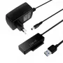 LogiLink adapter USB 3.0 naar SATA met OTB - geheugencontroller met dataweergave, netwerkweergave, OneTouchEasy-knop (OTB) - SATA 3Gb/s - 3 Gbit/s - USB