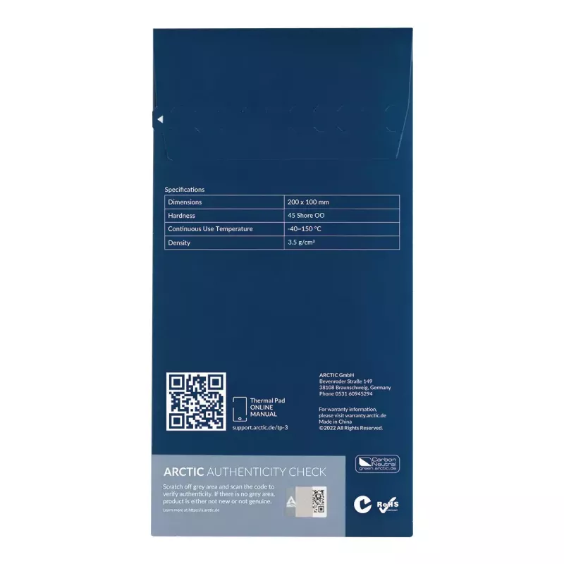 Thermopad ARCTIC TP-3 Premium Performance 200x100 mm 1 mm blauw