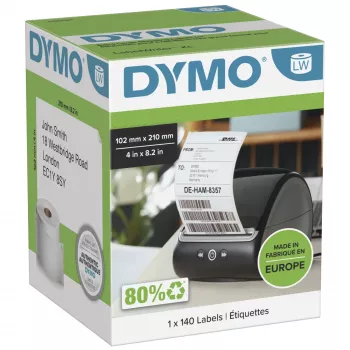 DYMO printeretiket 2166659 wit universeel rechthoekig 10,2x21 cm
