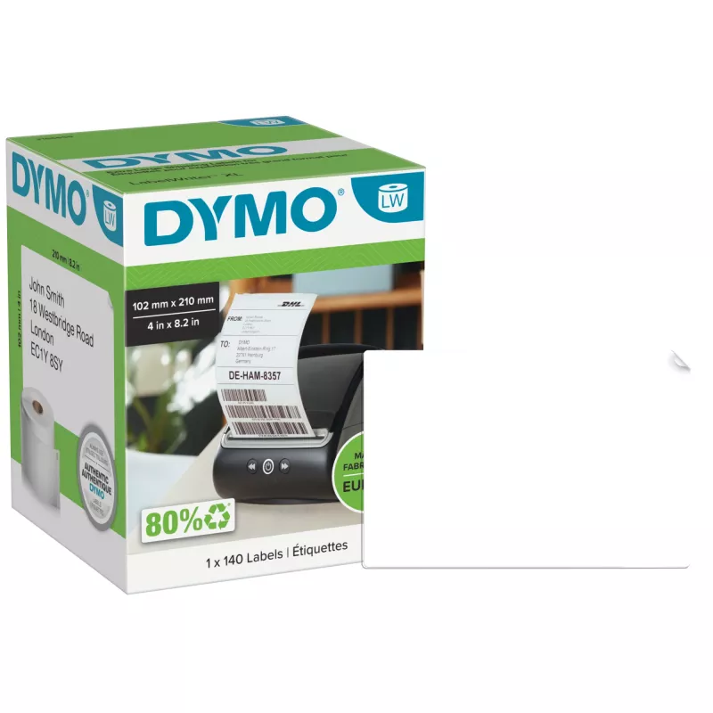 DYMO printeretiket 2166659 wit universeel rechthoekig 10,2x21 cm