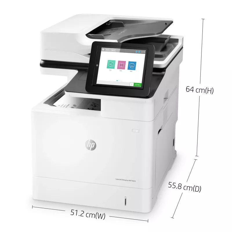 HP LaserJet Enterprise MFP M635h, laser, monodruk, 1200 x 1200 dpi, monokopie, A4, zwart, wit