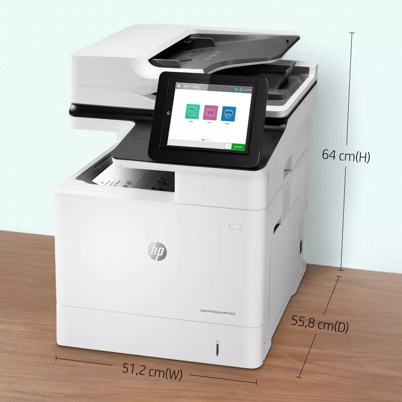 HP LaserJet Enterprise MFP M635h, laser, monodruk, 1200 x 1200 dpi, monokopie, A4, zwart, wit