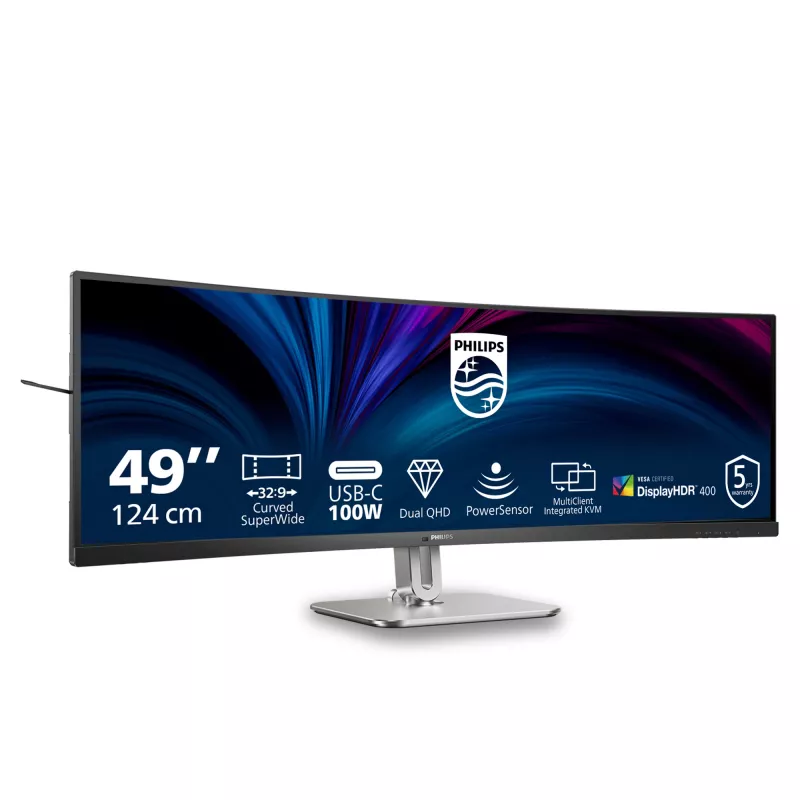 Philips 5000 series 49B2U5900C/00 computermonitor 124 cm (48,8 inch) 5120 x 1440 pixel Dual QHD LCD zwart