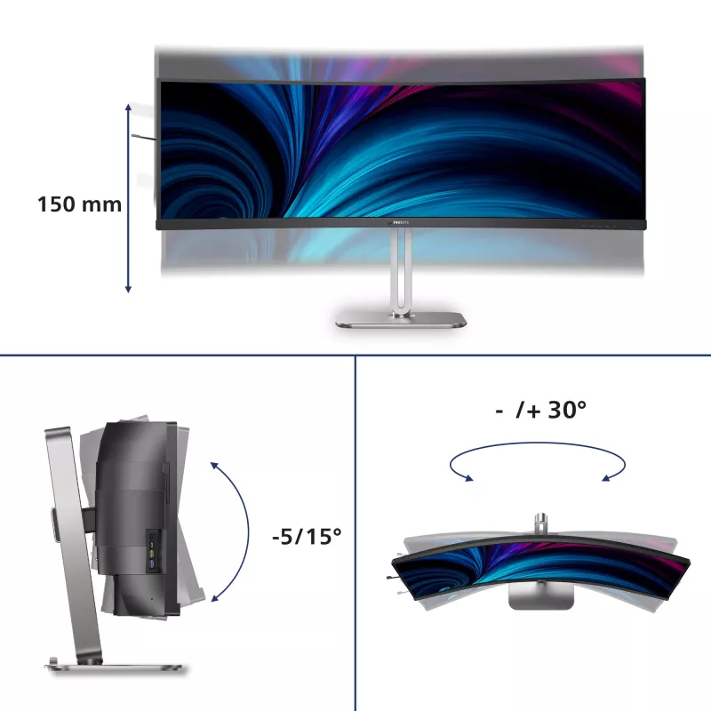 Philips 5000 series 49B2U5900C/00 computermonitor 124 cm (48,8 inch) 5120 x 1440 pixel Dual QHD LCD zwart