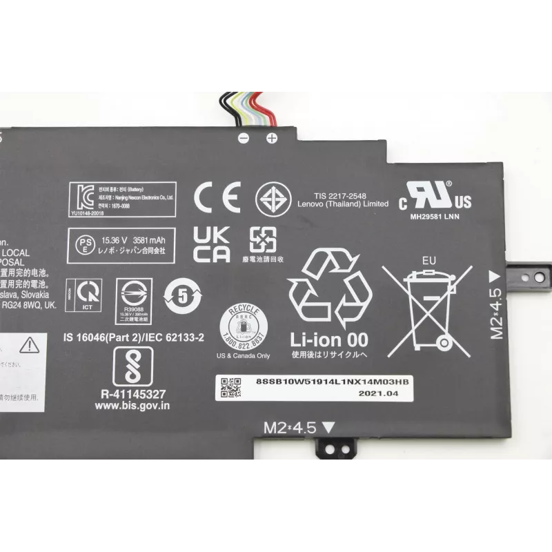 Interne lithium-ion laptopaccu Lenovo 57 Wh model 5B10W13976 voor compatibele Lenovo-notebooks