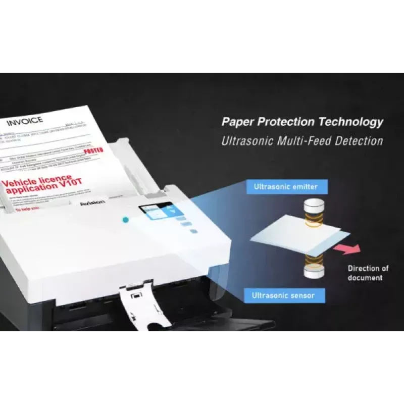 Avision ADF-scanner AD345GFWN — A4, 1200 x 1200 dpi, CIS, 100-vels ADF, duplex, wit