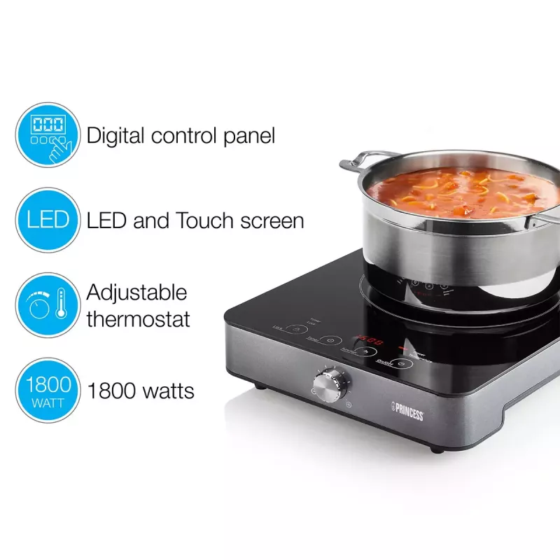 Inductiekookplaat Princess 303010, 1 zone, draai- en touchbediening