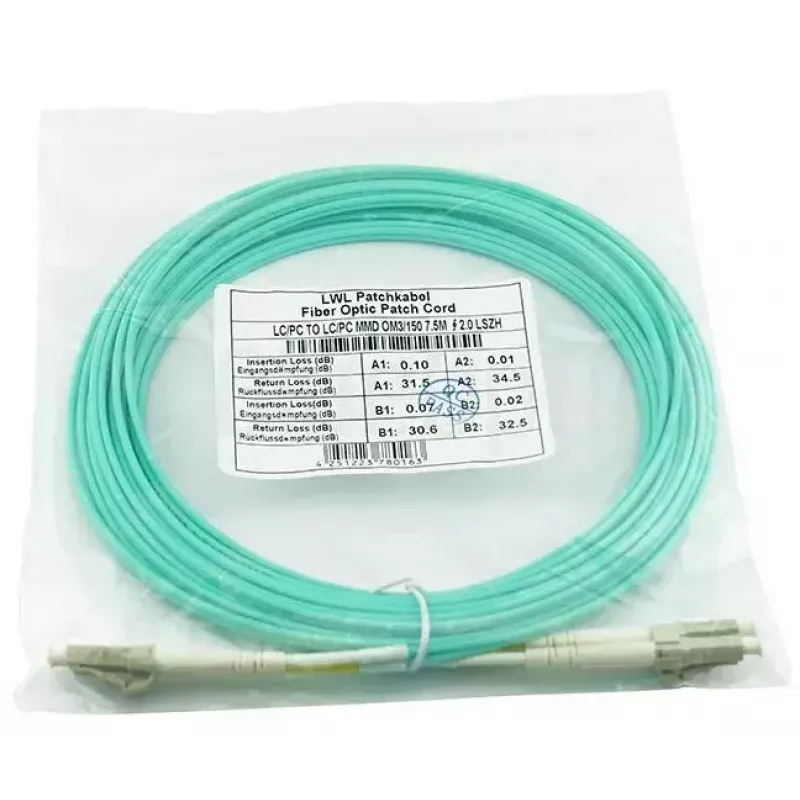 BlueOptics 050502T512000050M-BO Duplex glasvezel patchkabel, LC/UPC naar LC/UPC, OM3 50/125 µm, 50 m, beige