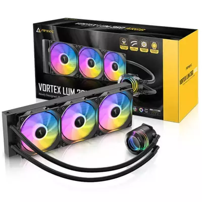 Vloeistofkoelset Antec Vortex Lum 360 ARGB 12 cm zwart