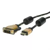 Videokabeladapter ROLINE 11.04.5895 10 m HDMI DVI zwart goud