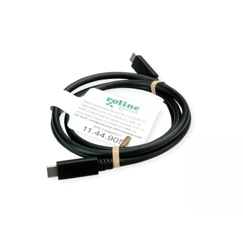 USB-kabel ROLINE groen 11.44.9056 USB 3.2 Gen 2 1 m USB C zwart