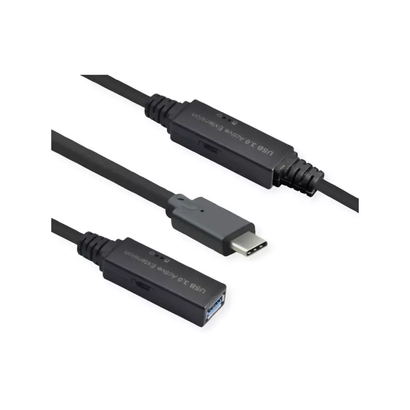 ROLINE USB-kabel 12.04.1066 USB 3.2 Gen 1 10m USB-C USB-A zwart
