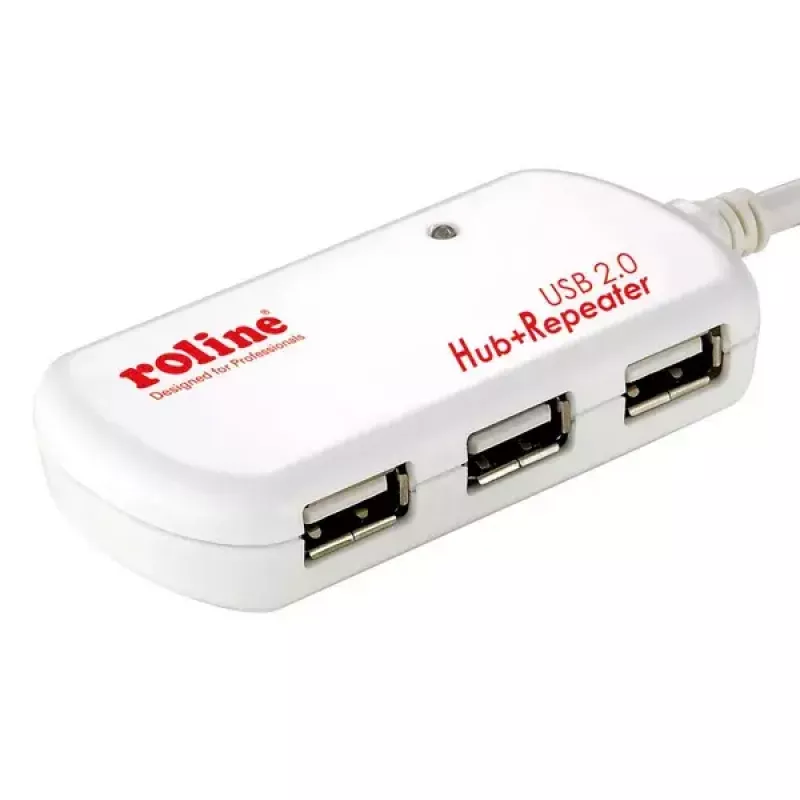 USB-hub ROLINE 4 poorten met repeater 12 m