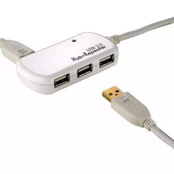 USB-hub ROLINE 4 poorten met repeater 12 m