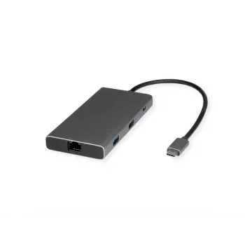 Laptop-dock VALUE 12.99.1139 bekabeld USB 3.2 Gen 1 Type-C zwart grijs