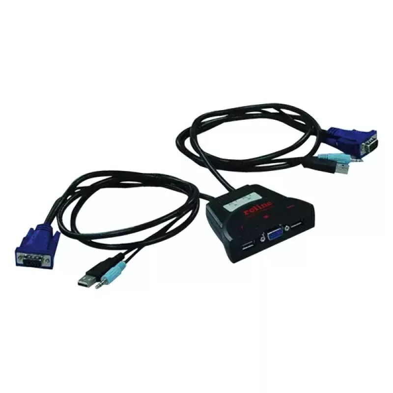 KVM-switch ROLINE Star 1 gebruiker 2 pc's audio USB