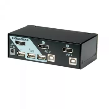 KVM-switch ROLINE 1 gebruiker 2 pc's DisplayPort met USB-hub