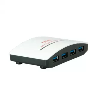 USB-hub ROLINE zwart & wit 4 poorten met voeding