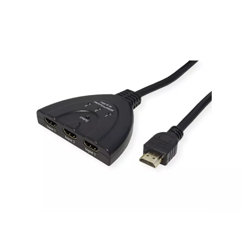 VALUE HDMI-switch 14.99.3567, HDMI, 4K (3840x2160) 60 Hz, 3 ingangen, zwart