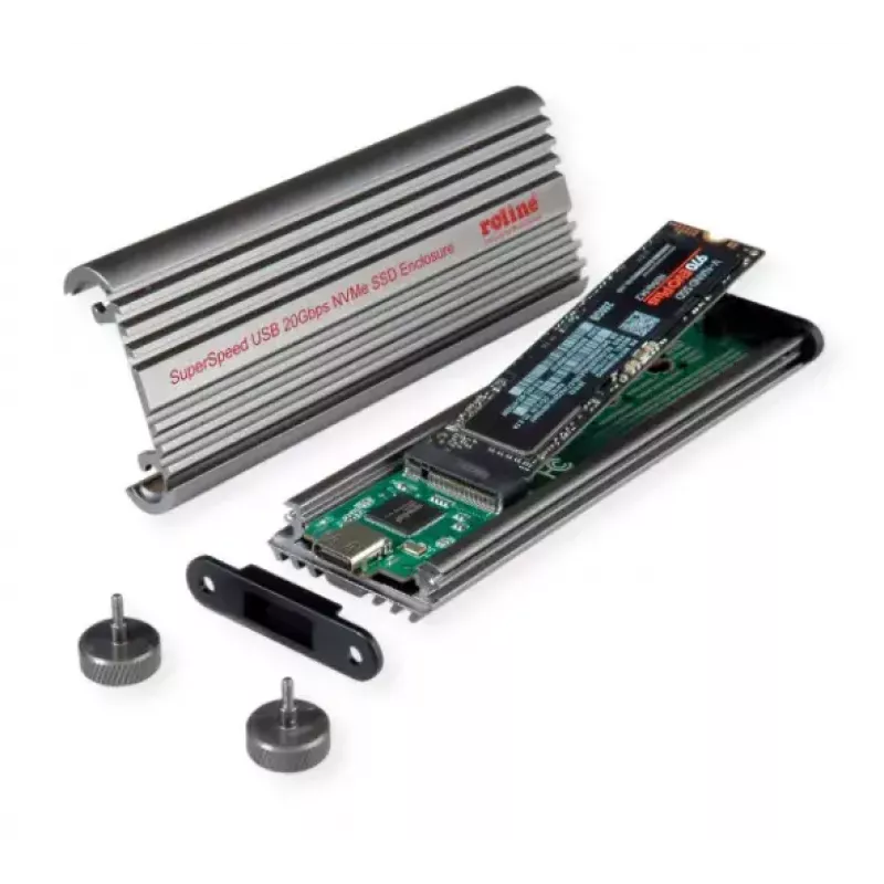 SSD-behuizing ROLINE 16.01.4147 M.2 aluminium zwart 20 Gbit/s