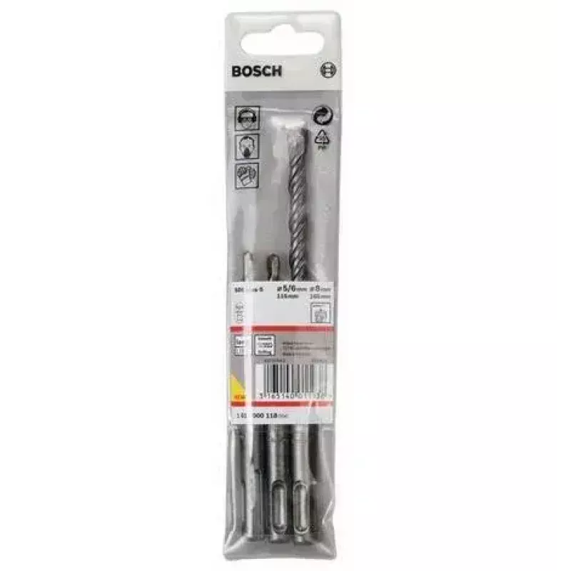Borenset Bosch 1 617 000 118 3 stuks SDS Plus 5,0 mm 6,0 mm 8,0 mm