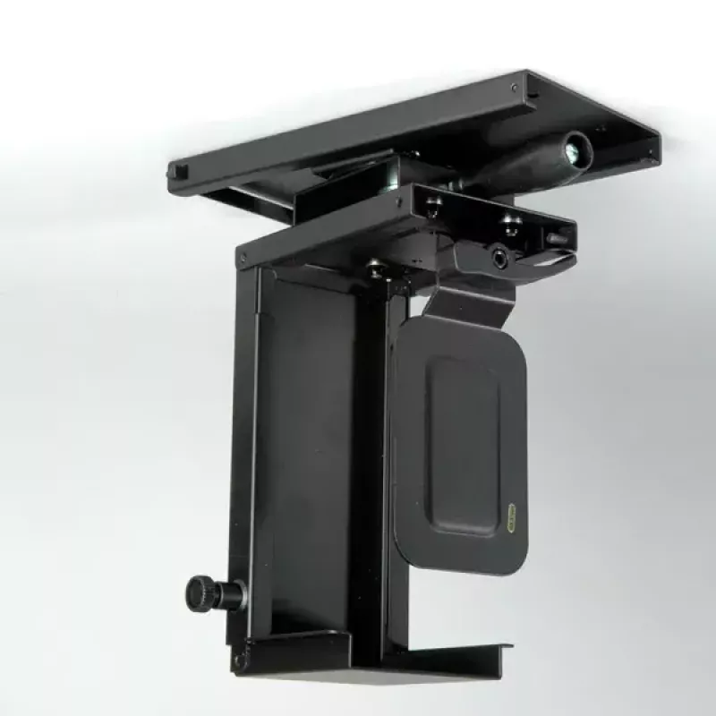 Onderbureau CPU-houder ROLINE mini-PC-houder uitschuifbaar met draaifunctie zwart