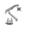 ROLINE 17.03.1158 dubbele monitorarm, tafelklem, gasveer, 5 scharnierpunten, 17–32 inch, tot 2x 9 kg, zilver
