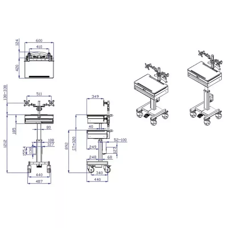All-in-one-PC-/workstationhouder ROLINE 17.03.1175