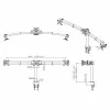 VALUE Triple LCD-arm tafelklem zwart — 3-scherm-monitorbeugel, verstelbaar
