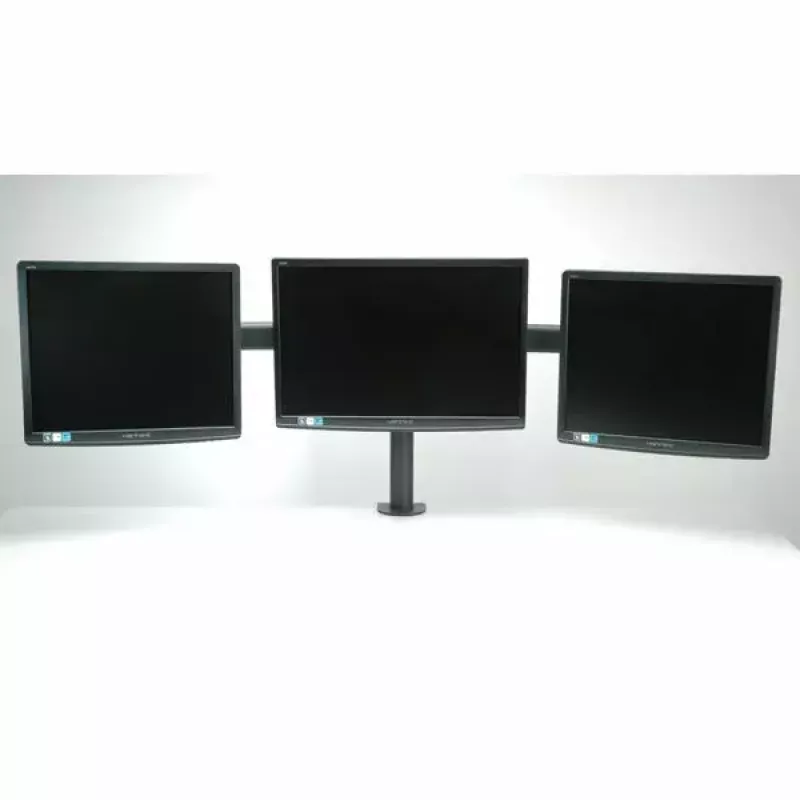 VALUE Triple LCD-arm tafelklem zwart — 3-scherm-monitorbeugel, verstelbaar