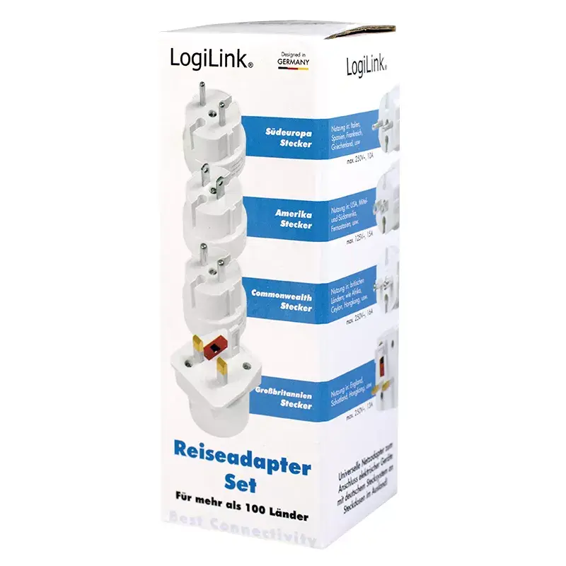 Reisadapter LogiLink PA0186 wit