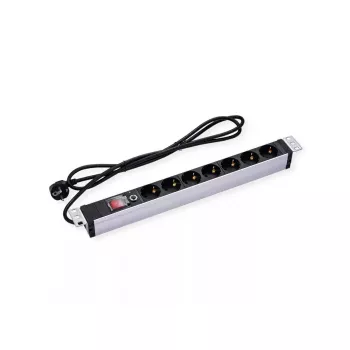 Stroomverdeeleenheid PDU VALUE 19.99.1637 7 AC-uitgangen 1U aluminium zwart