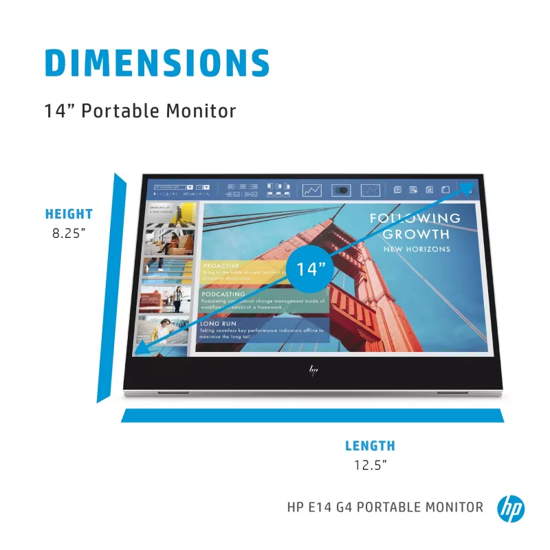 HP E-Series E14 G4 computermonitor 35,6 cm (14 inch) 1920 x 1080 pixel Full HD LED wit